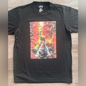 Gundam 40th Anniv x Uniqlo Black Tee Sz.M